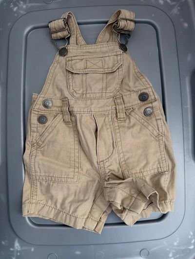 Carters Khaki Short Overalls  3 Months