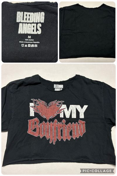 Bleeding angels I love my boyfriend crop top Black crop top I love my boyfriend 100 cotton Junior M - 4