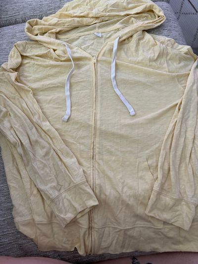Old navy Yellow zip up thin hoodie Women's - XL