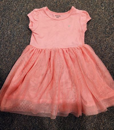 Carter's Pink summer dress with tulle overlay 12 Months