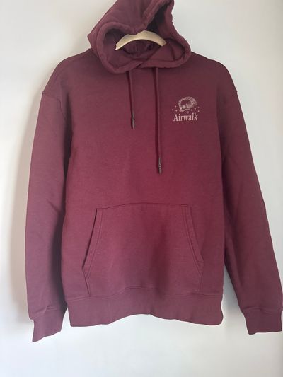 Airwalk Burgundy hoodie, pullover sweatshirt with skull  design Women's - XS