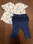 Pant and floral shirt set  3-6 Months