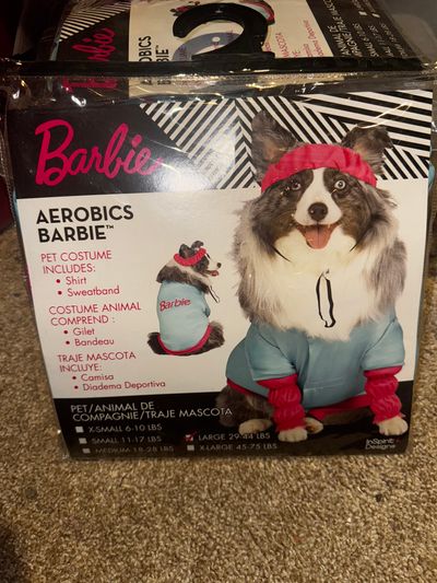 Barbie Barbie Aerobics Dog Halloween Costume. Size Large
