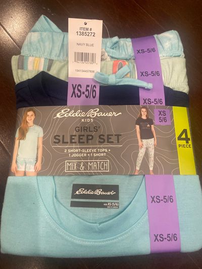Eddie Bauer NEW girls 4 piece pajama set size 5/6 5T/5
