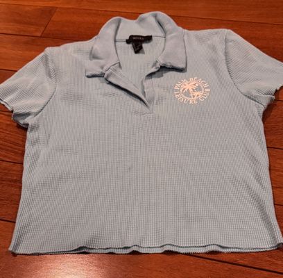 Forever 21 blue cropped thermal ss top  Junior L - 8