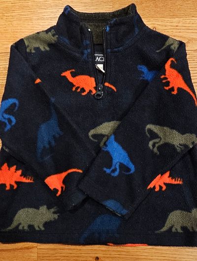 The Children's Place Excellent condition quarter zip pullover fleece w/ Dino graphic 18-24 Months