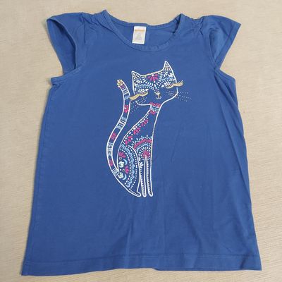 Gymboree Blue w gold trimmed cat 10-12