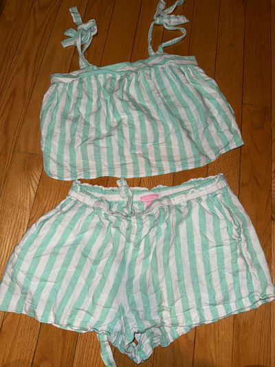 Stoney clover target linen green and white short set M top L short Women's - L