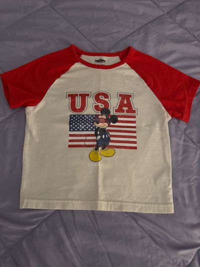 Primark- Mickey And Friends Mickey Mouse USA  Crop Top 10-12
