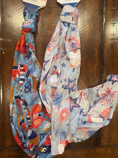 2 Brand New Womens 4th of July scarves. 2 Brand New Womens 4th of July scarves.