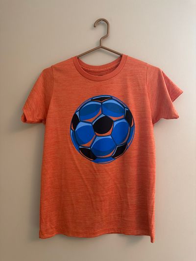 Tek Gear L Orange Soccer Athletic Shirt 10-12