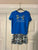 Under Armour 24M, short sleeve and short set, blue camo 24 Months