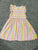 H and m Pink yellow and green swing dress with ruffle sleeves 6T/6