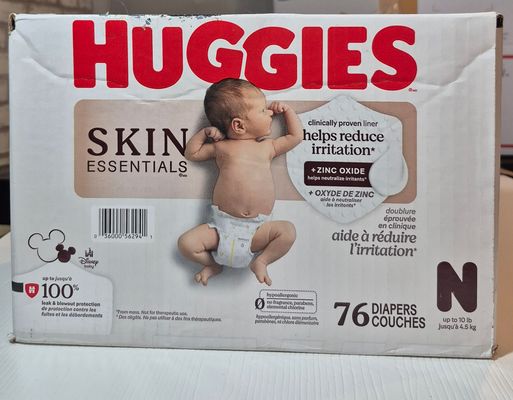 Diapers NB Huggies Skin Essentials 76 Count new box