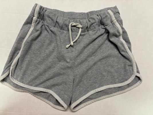 Cotton shorts w drawstring Grey w white piping no tags Junior S - 3