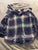 Carters Plaid button up shirt with hood 3T