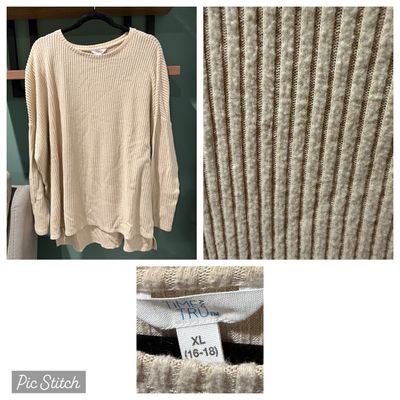 Time and Tru Beige long sleeve sweater Women's 1X