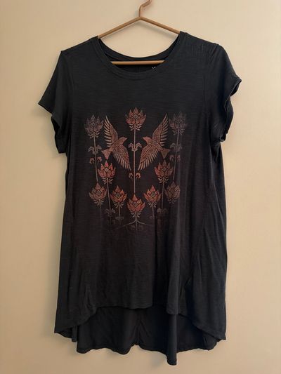 American Eagle Soft Charcoal Gray Bird Tshirt Women's - S