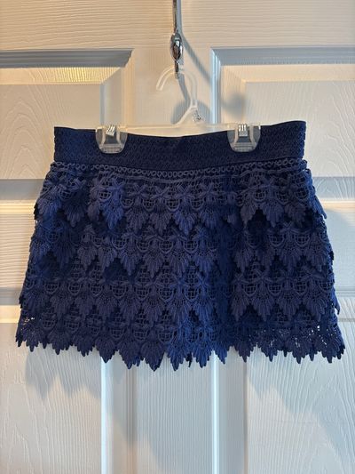 Jessica Simpson Navy blue skort w/ fringe- tag says size S but these are kid size 10-12