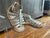 Cat & Jack White strap sandals with zipper closure on back - size 5 5 (Lil' Kid)