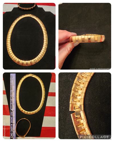 Fake Gold necklace and bracelet set Matching set.Details of measurements in picture
