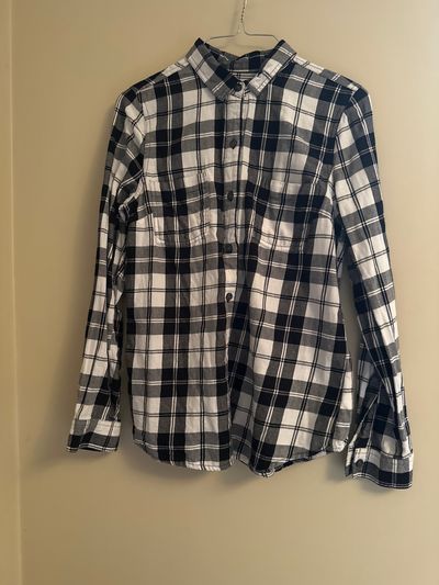 Old Navy Black/White Plaid Button Down Women's - XS