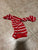 Xs red and white striped dog outfit