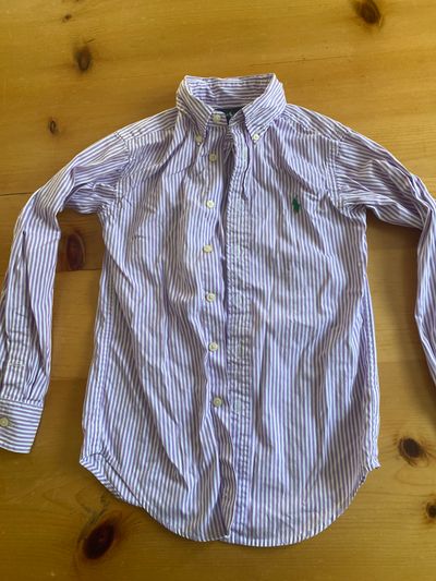 Ralph Lauren Purple Stripe Dress Top 7-8