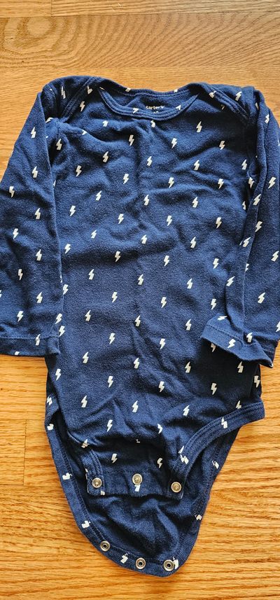 Carter's Like new boys 18M navy bodysuit feature lighting strikes graphic 18 Months
