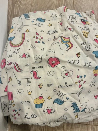Twin Sheet set Unicorn pattern fitted-flat-pillowcase