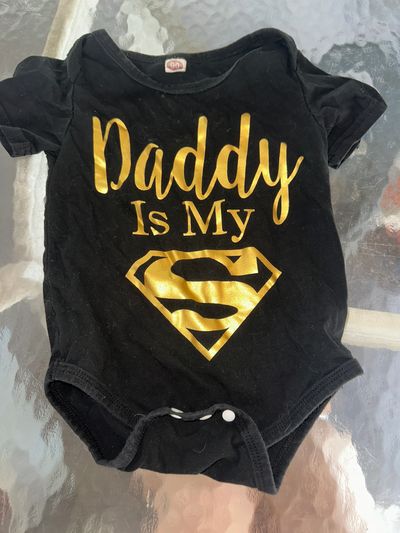 generic black short sleeve onesie - daddy is my superman 9-12 Months