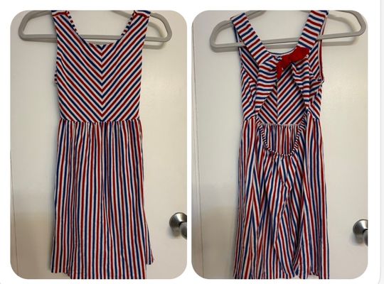Cat and Jack Red white blue dress 10-12