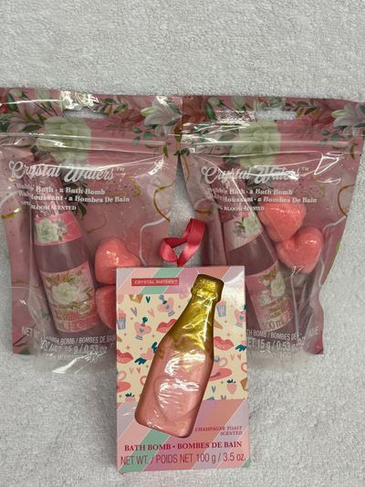 3 Brand New Champagne Bath Bombs and body washes 3 Brand New Champagne Bath Bombs and body washes