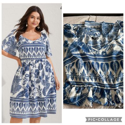 BloomChic Blue and White Dress Worn once Size 12 converts to Womens XL Women's - XL