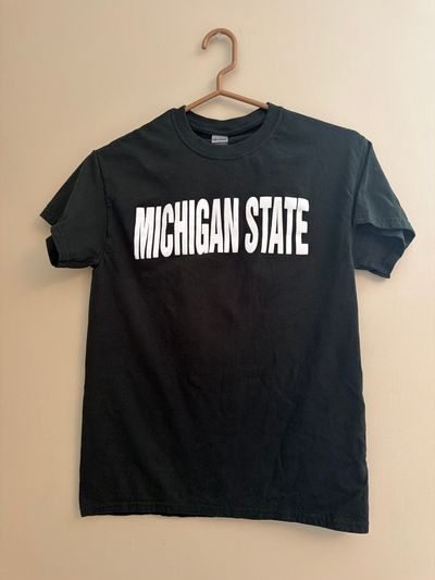 Green Michigan State  Small Number 12 on back Tshirt 10-12