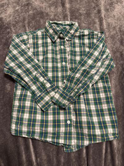 Gymboree Long sleeved button down green and blue 4T