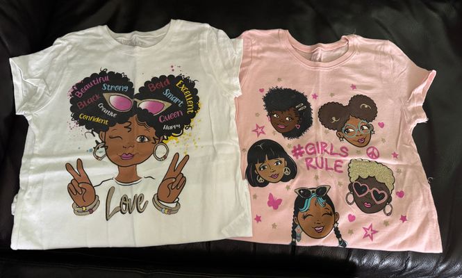 Childrens Place Pink & White Graphic Tshirts -2pcs 7-8