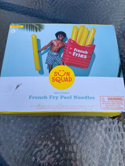 Brand new sub squad from target French fries Pool floats box looks ok look at picture