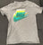 Nike Gray Nike tshirt short sleeve with yellow, green nike lettering 7-8