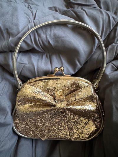 Gymboree Girls Gold Glittered Handbag