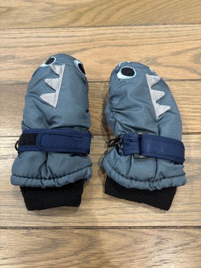 Shark mittens Blue and grey Toddler (2-4 yrs)