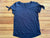 Jones New York Dark Grey Top with ties at sleeve hem. SS Women's - M