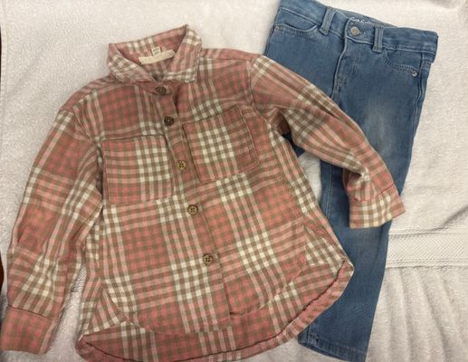 Jessica Simpson and Cat n Jack.Small pull in pants Little Girls Adorable Fall Outfit! Size 2T. Small pull in pants 2T