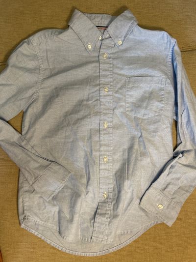French toast Light blue long sleeve button down 10-12