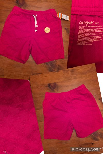 Cat and jack NWT boys Magenta shorts size 8 7-8