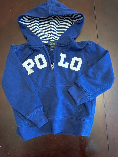 Polo quarter zip royal blue pullover with hood  3T