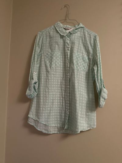 Old Navy Mint Green Gingham Button down Women's - M