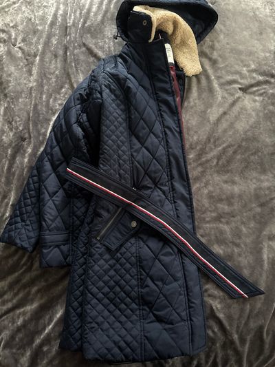 Tommy Hilfiger Excellent condition belted navy hooded jacket Women's - XS