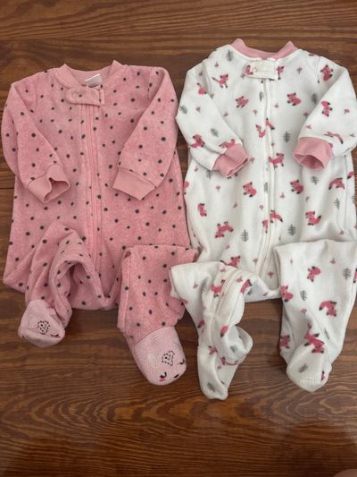 Bon bebe Pink fleece pj bundle 6-9 Months