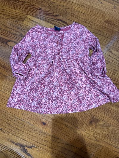 Baby GAP Pink floral long sleeve dress 12-18 Months